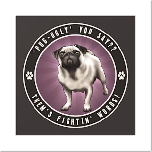 Pug Ugly - Purple Posters and Art